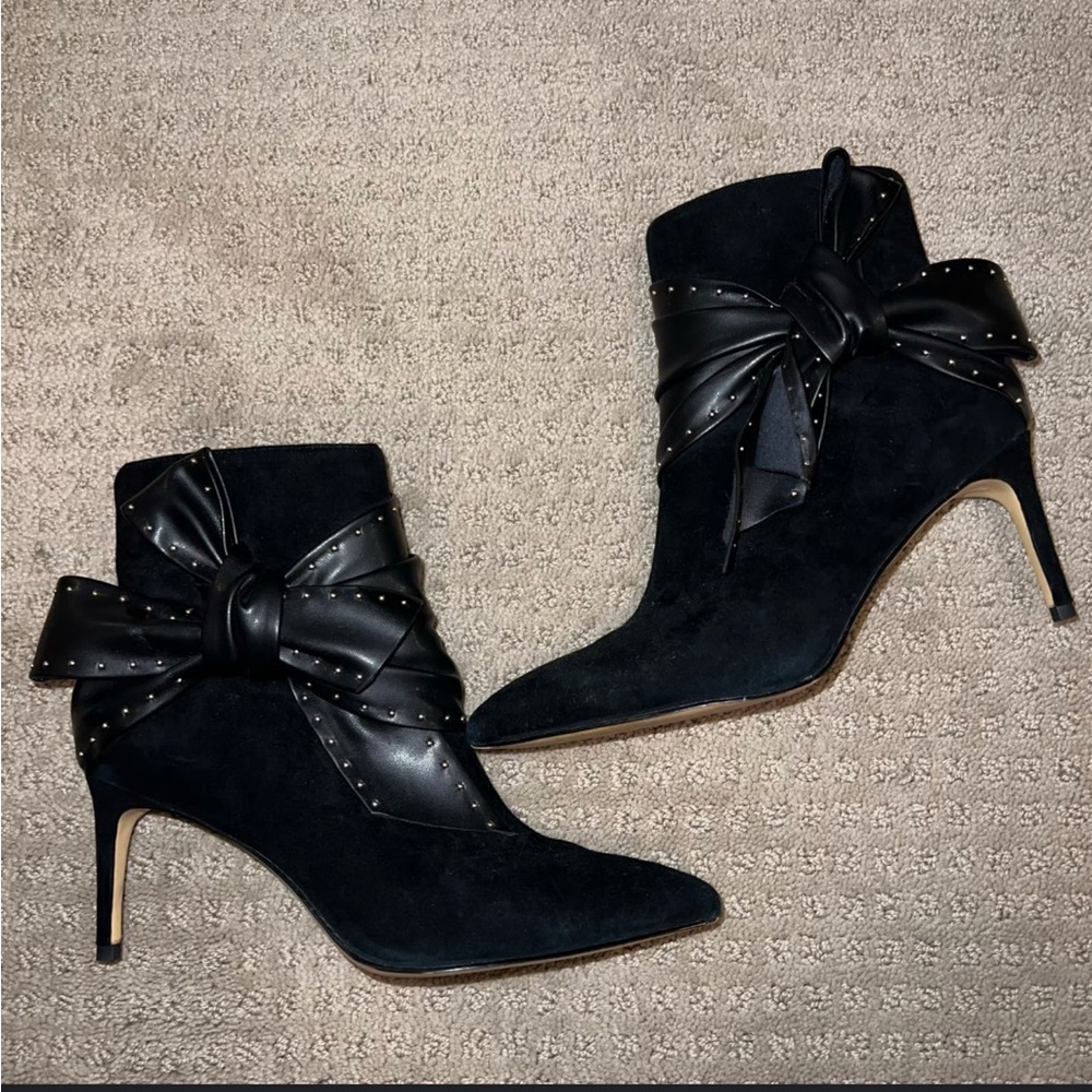 White House Black Market ASHLYN Black Heeled ANKLE Boots - Picture 2 of 5